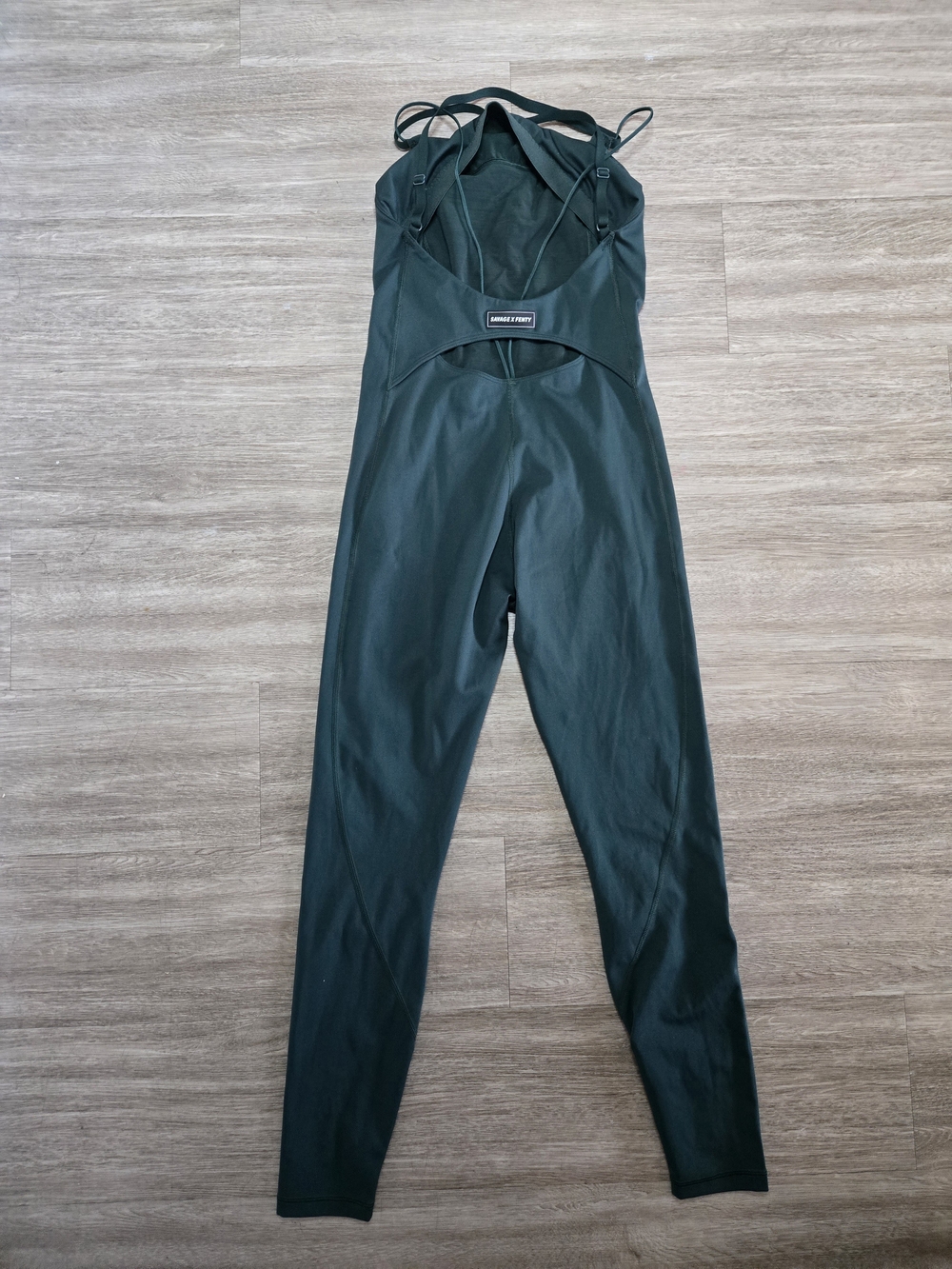 Savage X Fenty Dark Green Strappy Activewear Jumpsuit – Size Medium - Picture 2 of 4